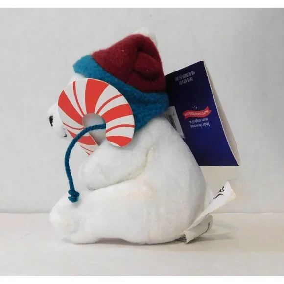 Hallmark Northpole Christmas Tree Ornament Plush Bear Candy Cane - Picture 6 of 8